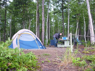 Notre tente au parc de la Pointe-Taillon